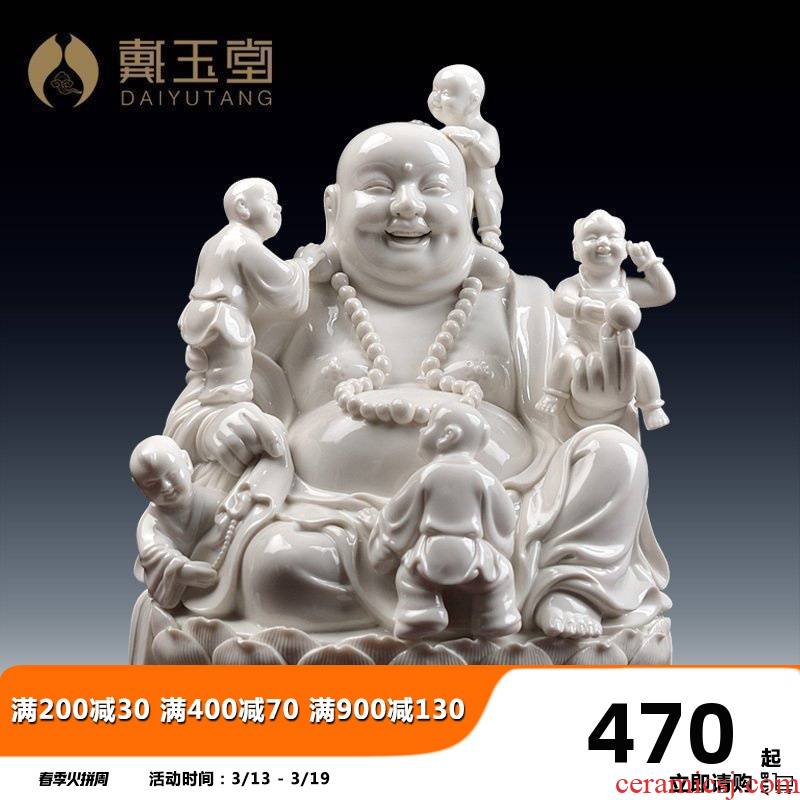 Yutang dai dehua ceramic laughing Buddha pot - bellied smiling Buddha crafts home furnishing articles abital maitreya sitting room
