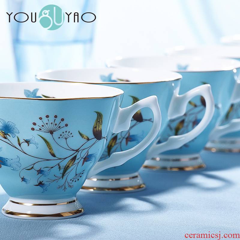 Coffee cup European household creative move high - capacity ceramic tea ultimately responds breakfast milk cup keller cup
