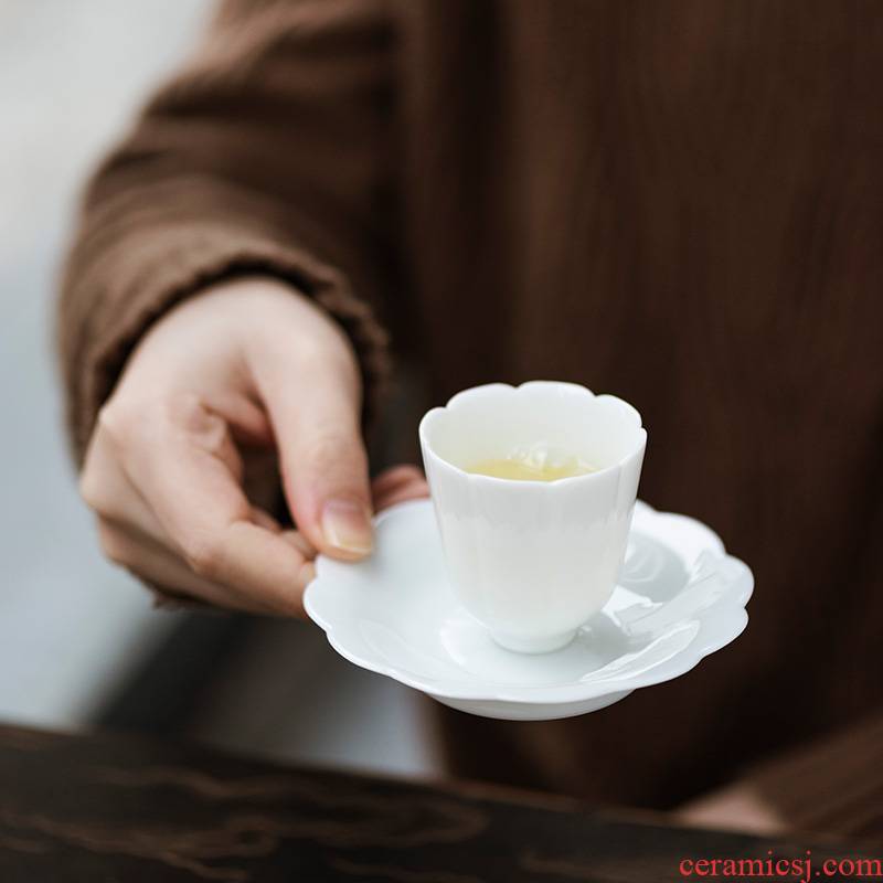 Good thing JingLan sample tea cup ceramic sample tea cup master cup melon leng cup single CPU household cup suit of jingdezhen