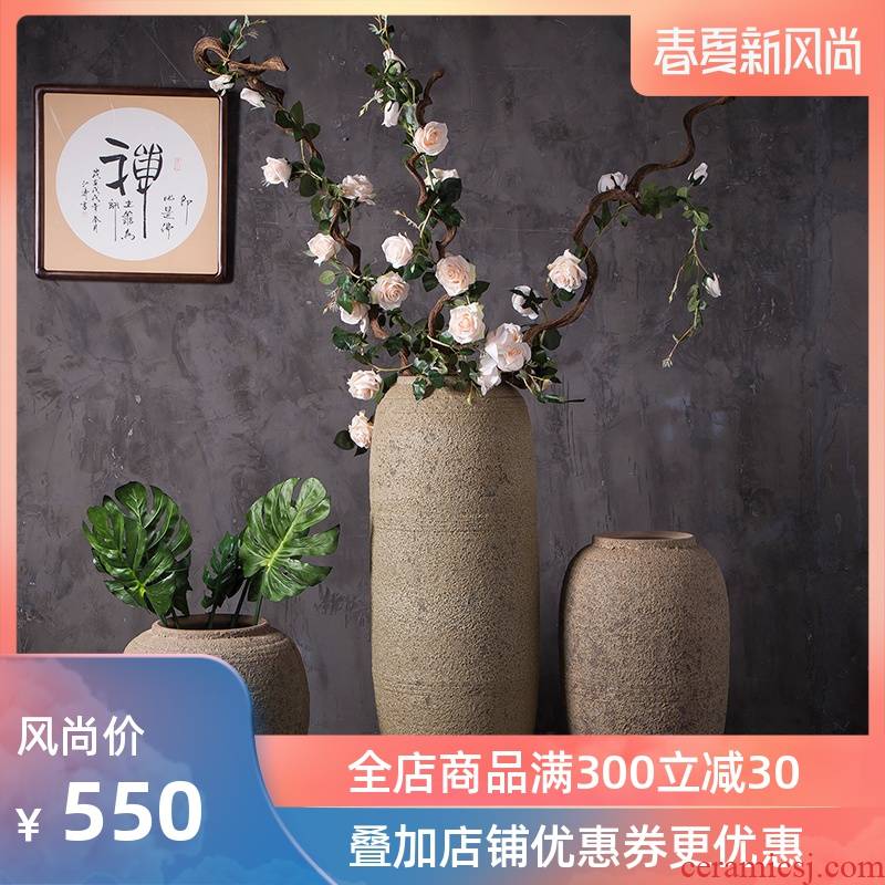 Coarse pottery vases, pottery decoration to the hotel club villa landscape restoring ancient ways the ground flower implement ceramic flower furnishing articles