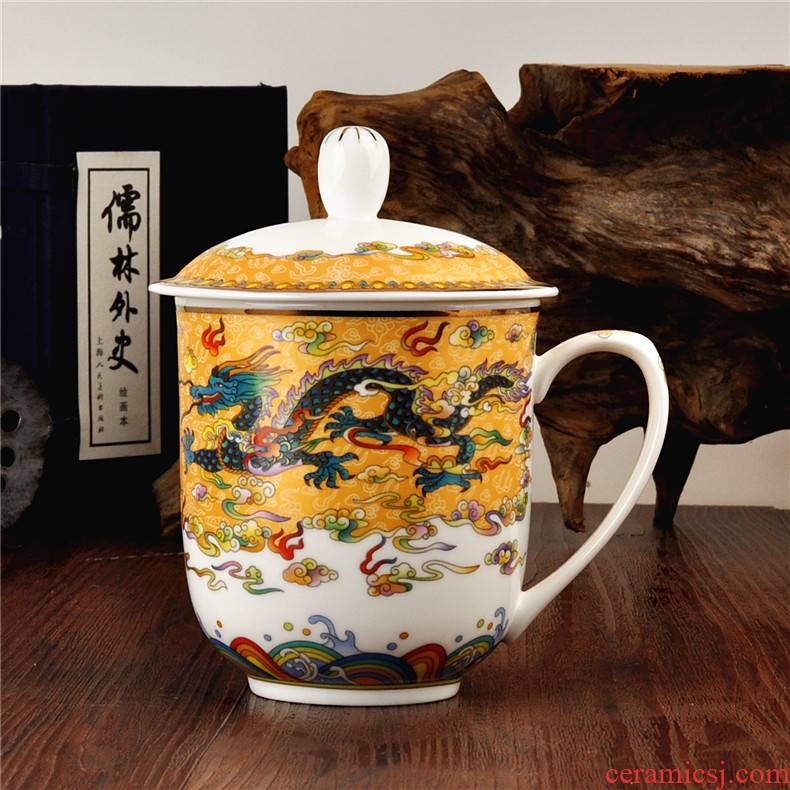 Jingdezhen ceramic office cup cup and cup boss cup in extremely good fortune size optional package mail