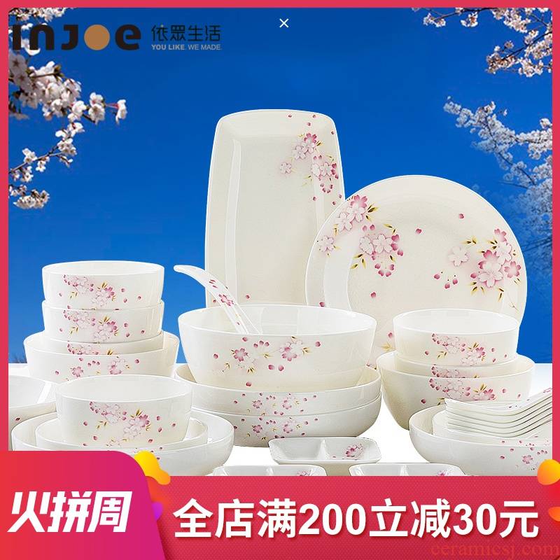 Tangshan ipads porcelain tableware in - glazed suit dishes with Korean dishes suit Japanese ceramics tableware portfolio