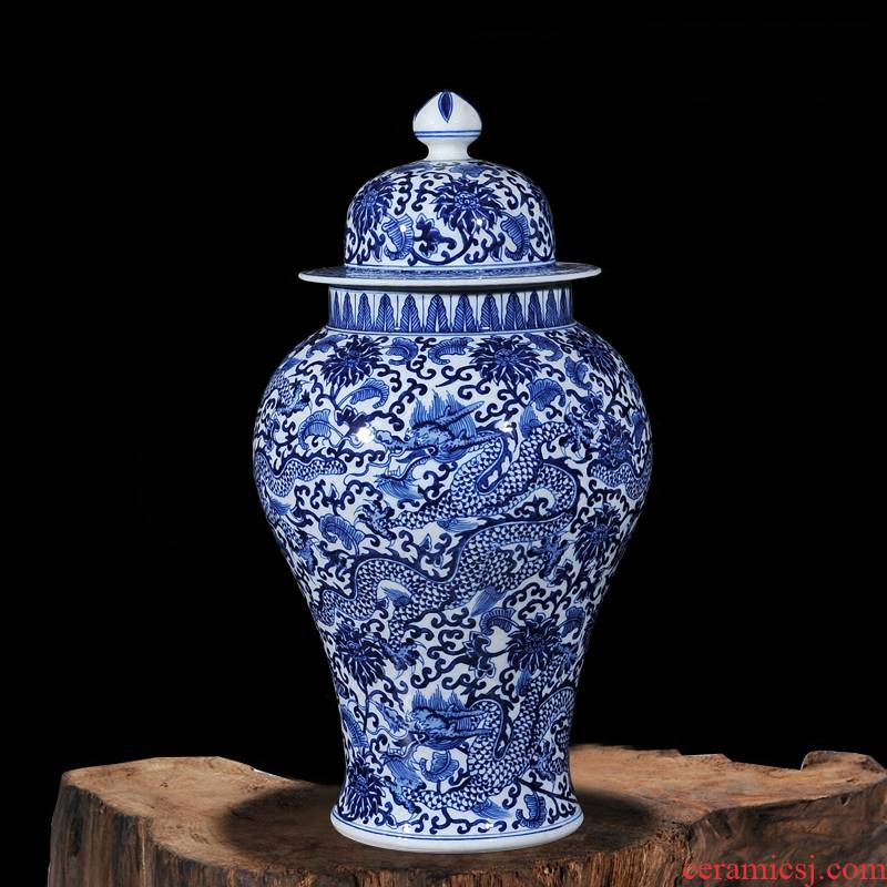 Qianlong style antique hand - made porcelain of jingdezhen ceramics wulong general pot vase household decorative furnishing articles study