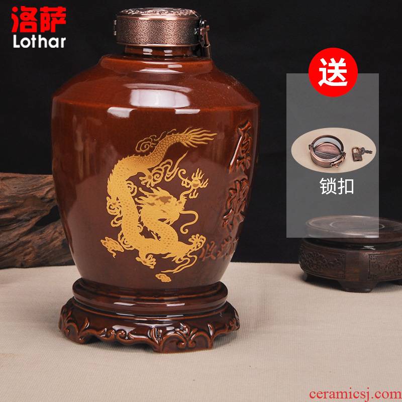 Jingdezhen ceramic bottle 1 catty 2 jins of 3 kg pot in extremely good fortune 5 jins of 10 jins jars liquor bottle wine in it