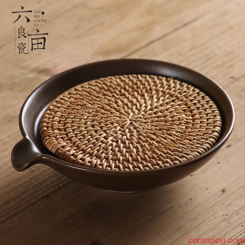 Japanese the cane top service up thick clay POTS bearing ceramic pot small dry terms tray mat kung fu tea tea accessories storage units