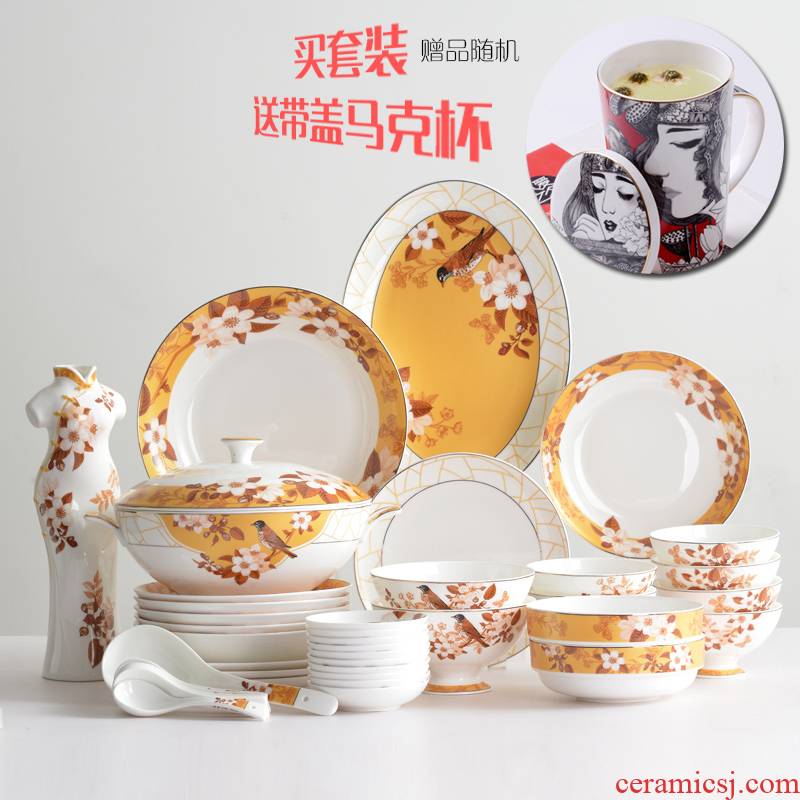 Red roses tangshan ipads China tableware home dishes dishes sets product promotion available microwave tableware