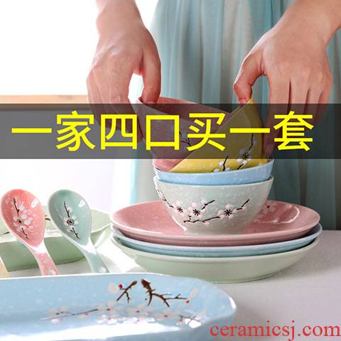 The dishes suit ceramic household Japanese chopsticks suit plate suit combination dishes