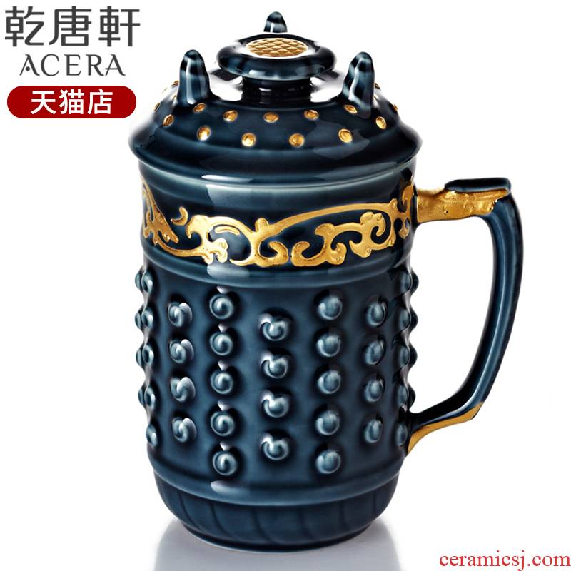 Dry Tang Xuan live China cups and gold qiankun cup with high handle ceramic tea cup water cup men 's office