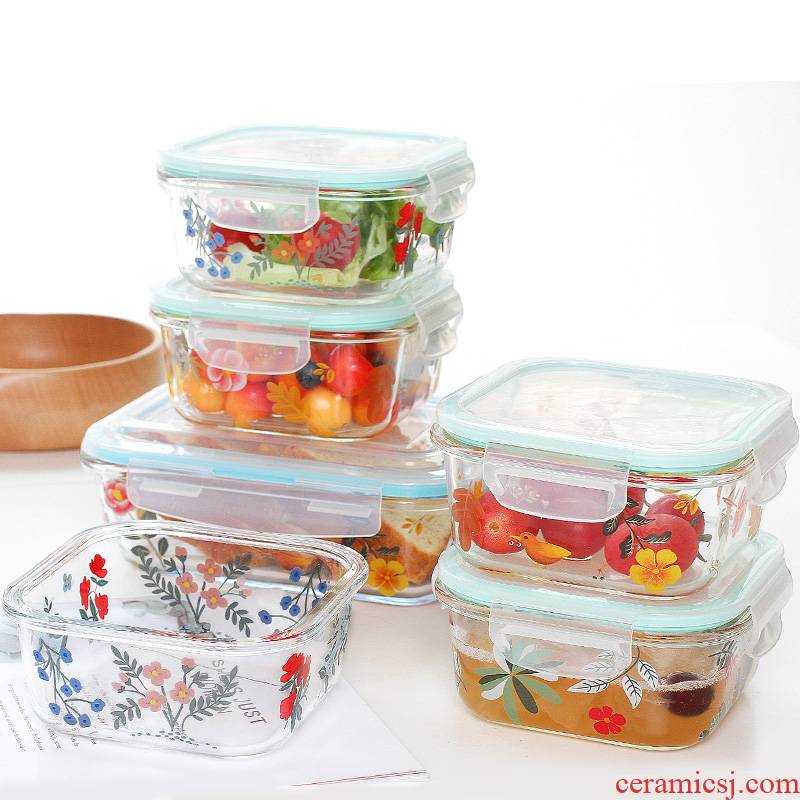 North house ceramics high borosilicate glass sealing preservation box lunch box microwave oven heat resistant glass is available