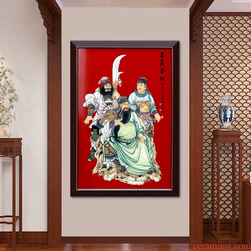 Jingdezhen pastel loyalty and the spring and autumn period and the adornment picture sitting room sofa setting metope ceramic plate corridor porch hang a picture