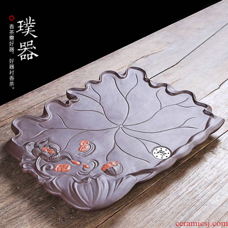 The Product is purple sand tea tray was dry home I and contracted ceramic water type tea saucer sea pot of tea accessories
