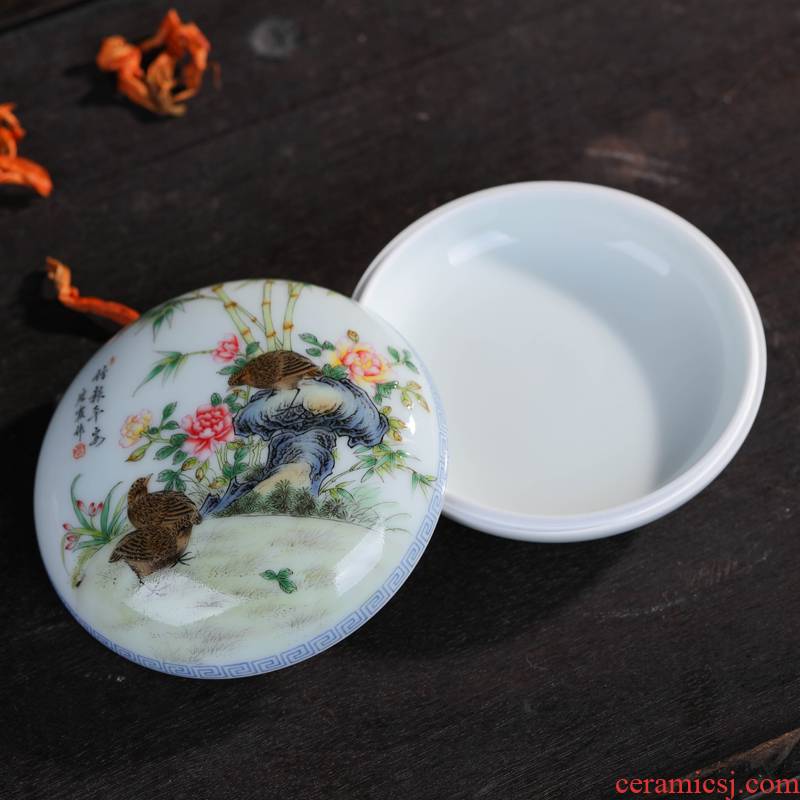 Offered home - cooked hand - made in jingdezhen porcelain jewelry box manual colored enamel porcelain home furnishing articles Gao Shangli inkpad boxes