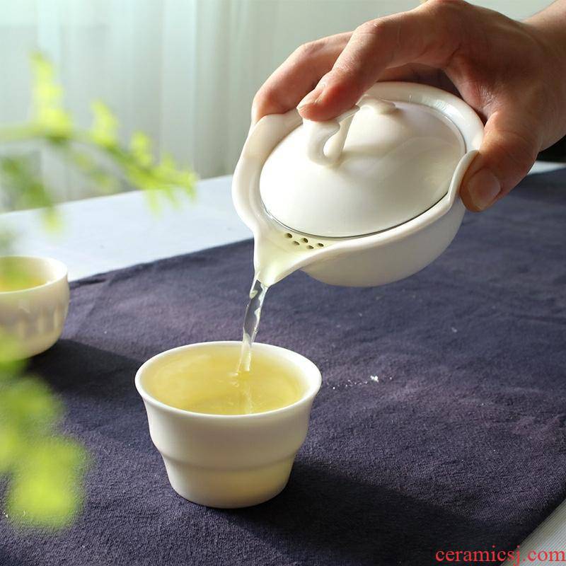 Three tea set cover cup terms ceramic big bowls of hot machine proof cover bowl dehua white porcelain craft to make tea