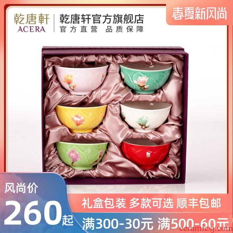Do Tang Xuan porcelain flowers blossom put your job/6 into the creative ceramic bowl of rice bowl bowl set of gift giving