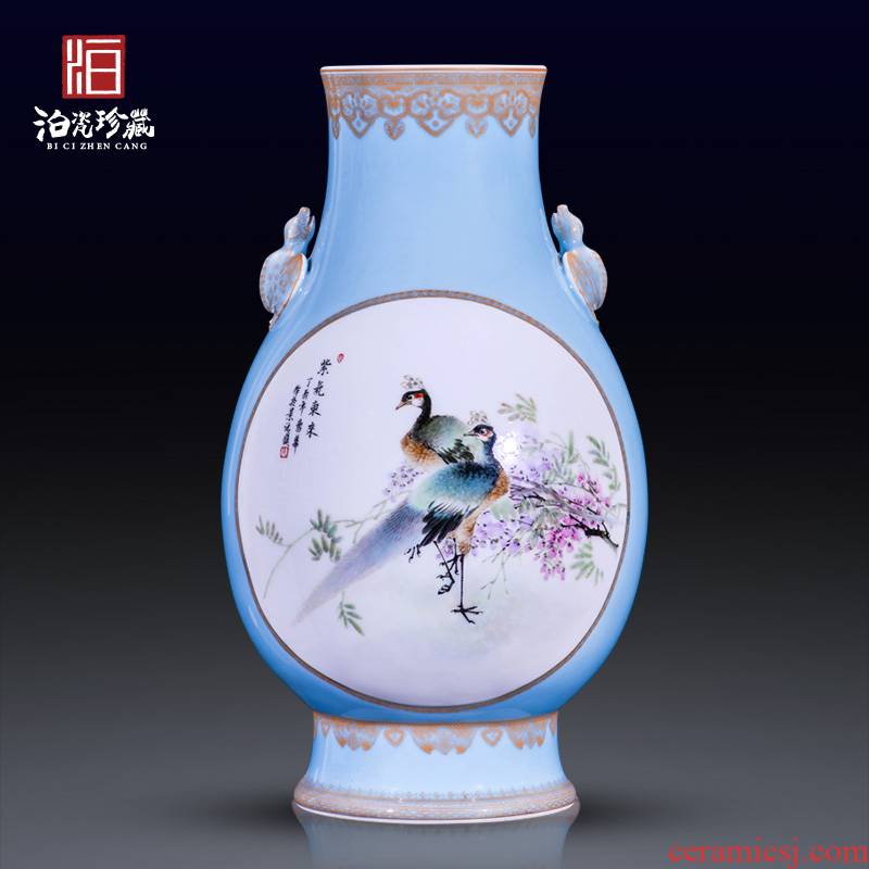 Jingdezhen ceramics hand - made dress powder enamel decoration its collection vases, new Chinese style household furnishing articles