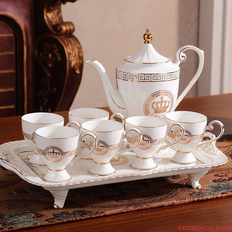 European ceramic tea set household contracted key-2 luxury English afternoon tea cups of coffee cup set the teapot