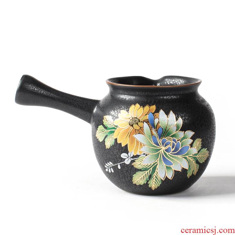 NiuRen retro rust glaze ceramic fair keller of black tea sea kung fu tea tea service parts points, a large male cup