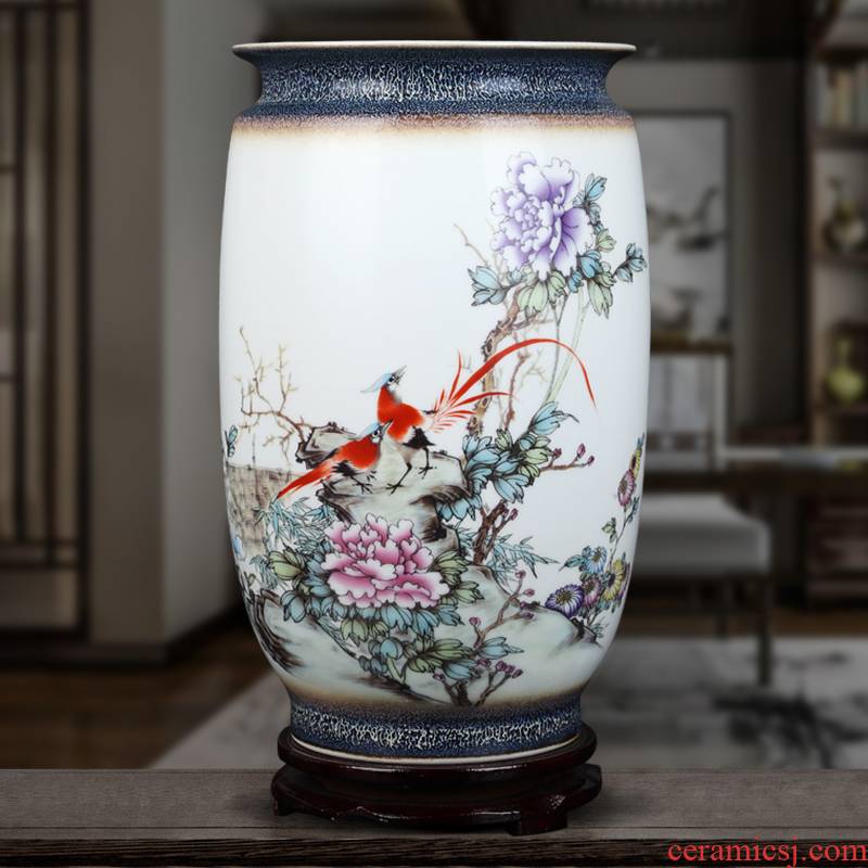 Jingdezhen ceramics, vases, flower arranging famille rose porcelain furnishing articles sitting room TV ark, of Chinese style household decorative arts and crafts