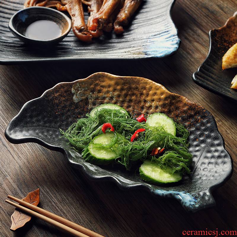 Tao soft abnormity Japanese - style tableware ceramics irregular dish dish dish sushi sashimi dish restaurant hotel retro plates