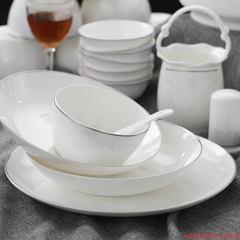 Far industry - 60 skull porcelain tableware suit jingdezhen ceramics dishes contracted European top - grade gift set