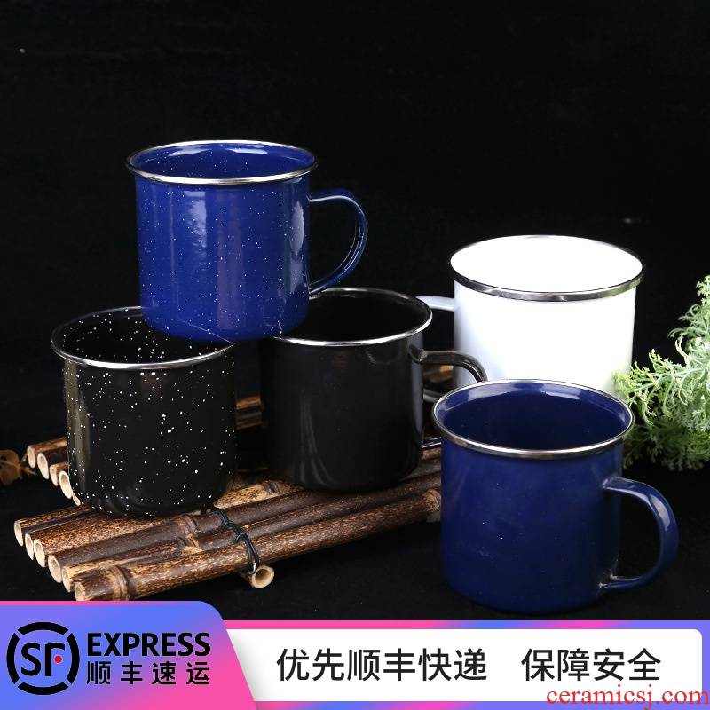 Enamel Enamel koubei pure color is suing camping stainless steel and glass cup tea urn to film