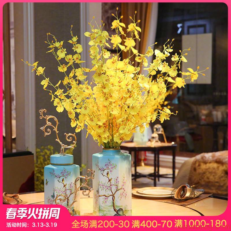 New Chinese style ceramic vases, flower arranging furnishing articles creative storage tank sitting room between European modern example ornaments