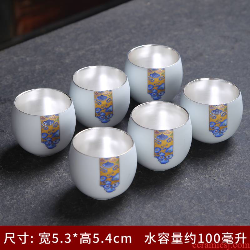 Inferior smooth fat white ceramic cups sample tea cup kung fu tea set small bowl name plum single CPU master cup tea light