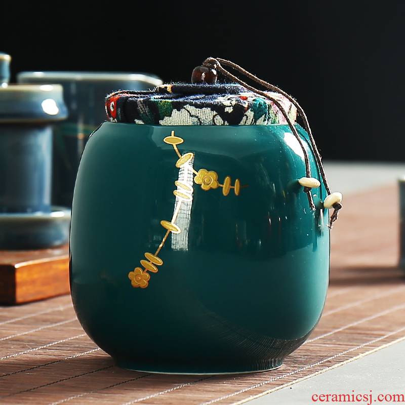 Devoted to inflammation celadon ceramic tea pot small seal pot of green tea storage tanks with mini clay POTS to customize