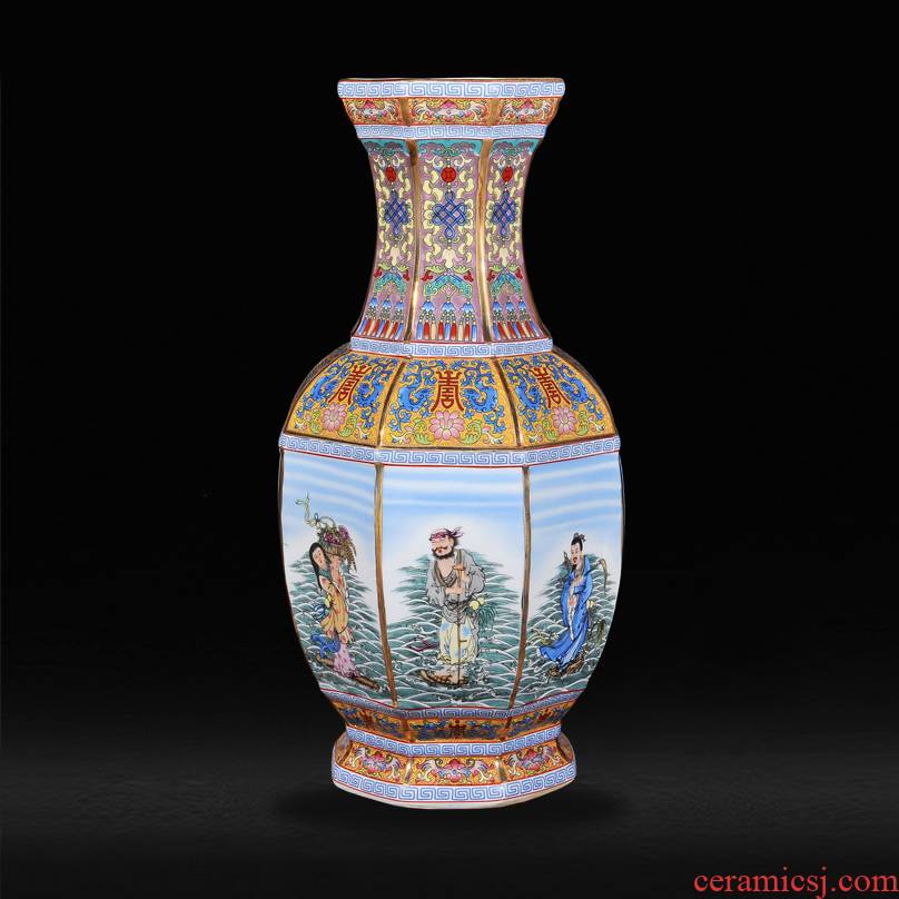 Jingdezhen ceramics antique vase the qing qianlong year new classical postmodern sitting room penjing collection