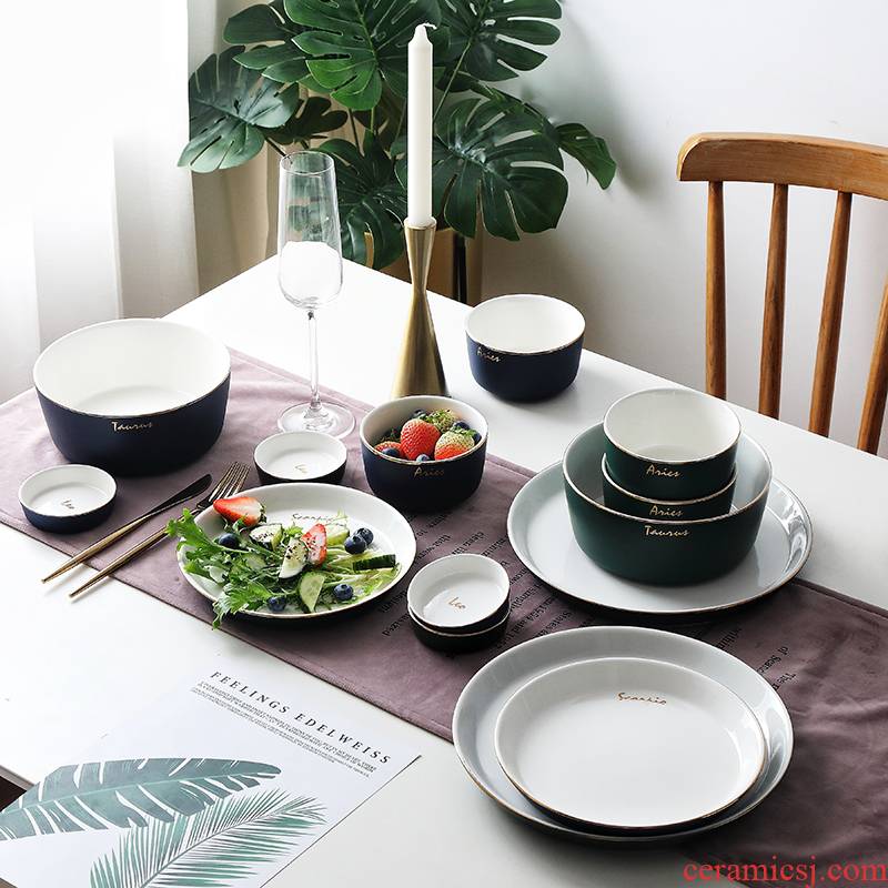 Nordic tableware portfolio dishes suit matte enrolled to use household jobs with up phnom penh creative ceramic bowl plate combination