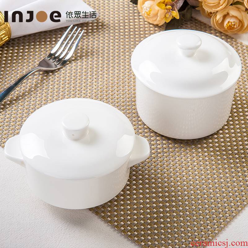 "According to the tangshan pure white ipads porcelain cup and cup stewed bird 's nest household stew stew ceramics with cover steamed chicken custard with to hold to high temperature