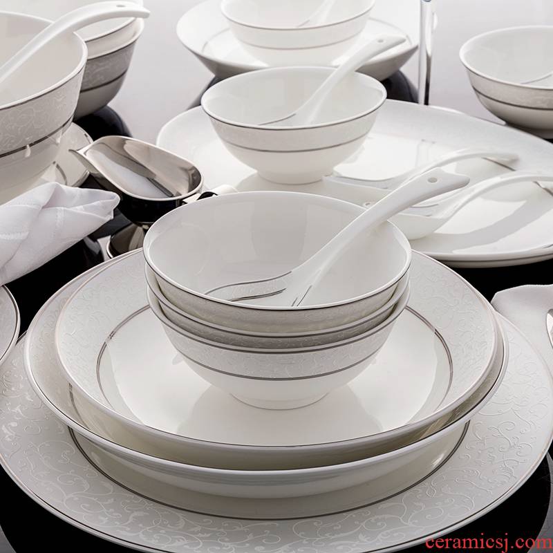 Ronda about ipads porcelain ipads porcelain tableware suit contracted 30 European top - grade ceramic bowl dish combination of Barcelona