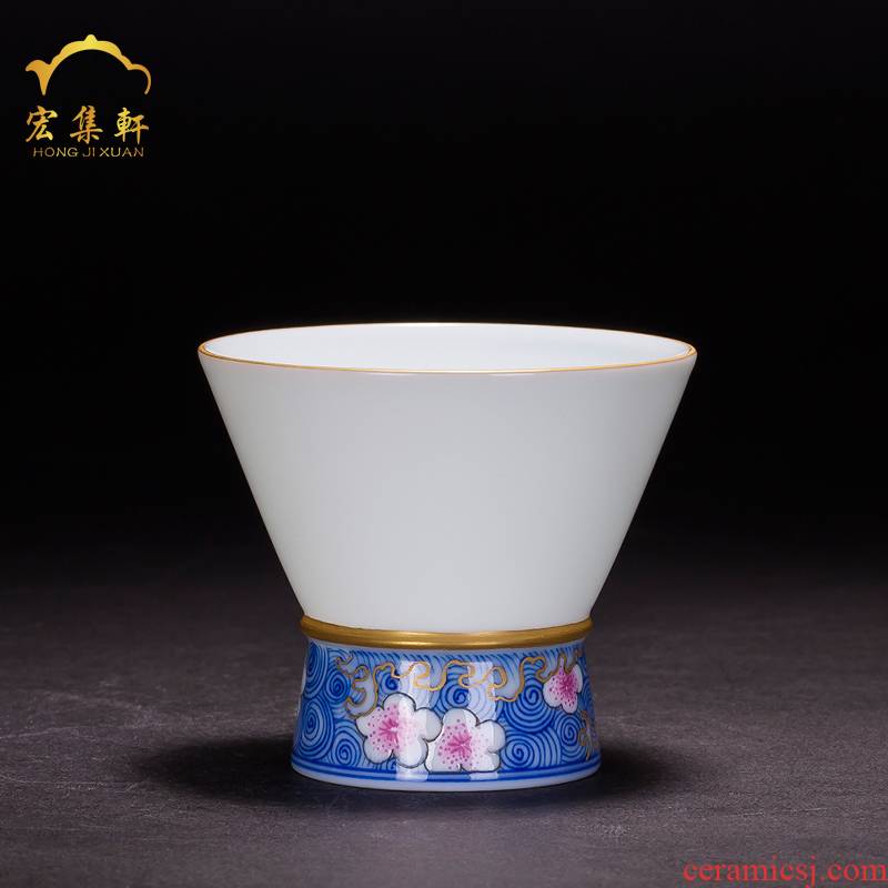 Tea cups of jingdezhen ceramic Tea set sample Tea cup, master cup single CPU kung fu Tea cups of blue and white porcelain hat to CPU