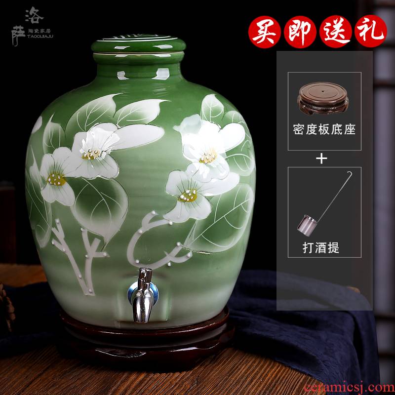 Jingdezhen ceramic jars it mercifully wine bottle wine jar 10 jins 20 jins 30 jins of 50 kg bottle altar