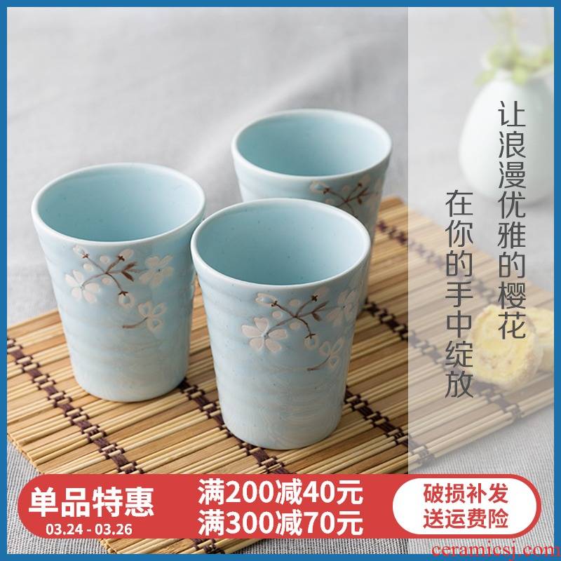 Sakura Japanese yuquan 】 【 creative ceramic cups of water mark cup contracted style cups milk cup