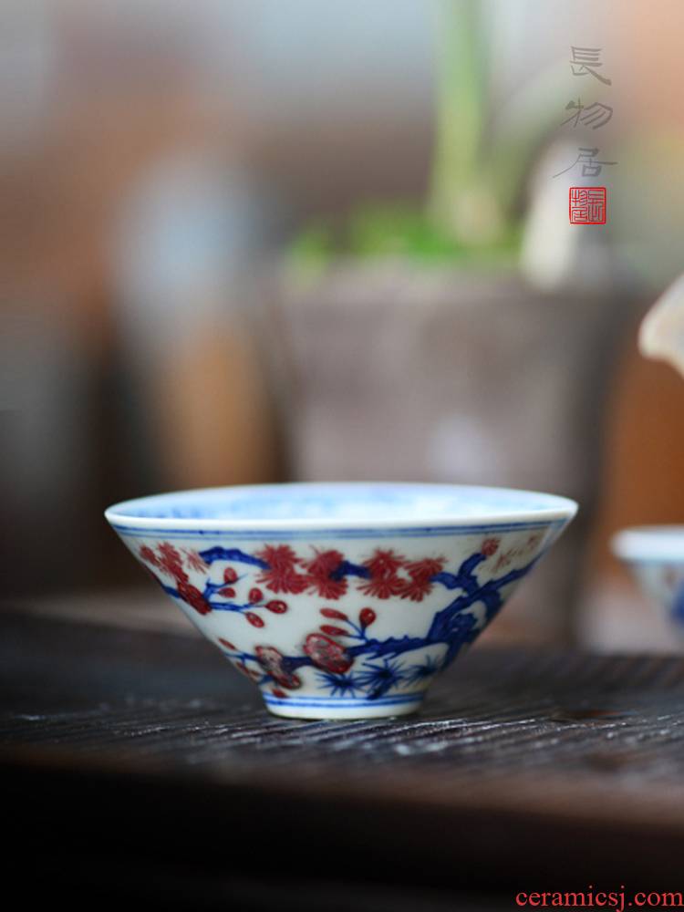Offered home - cooked in hand - made porcelain youligong, poetic hat cup sample tea cup of jingdezhen ceramic cups by hand