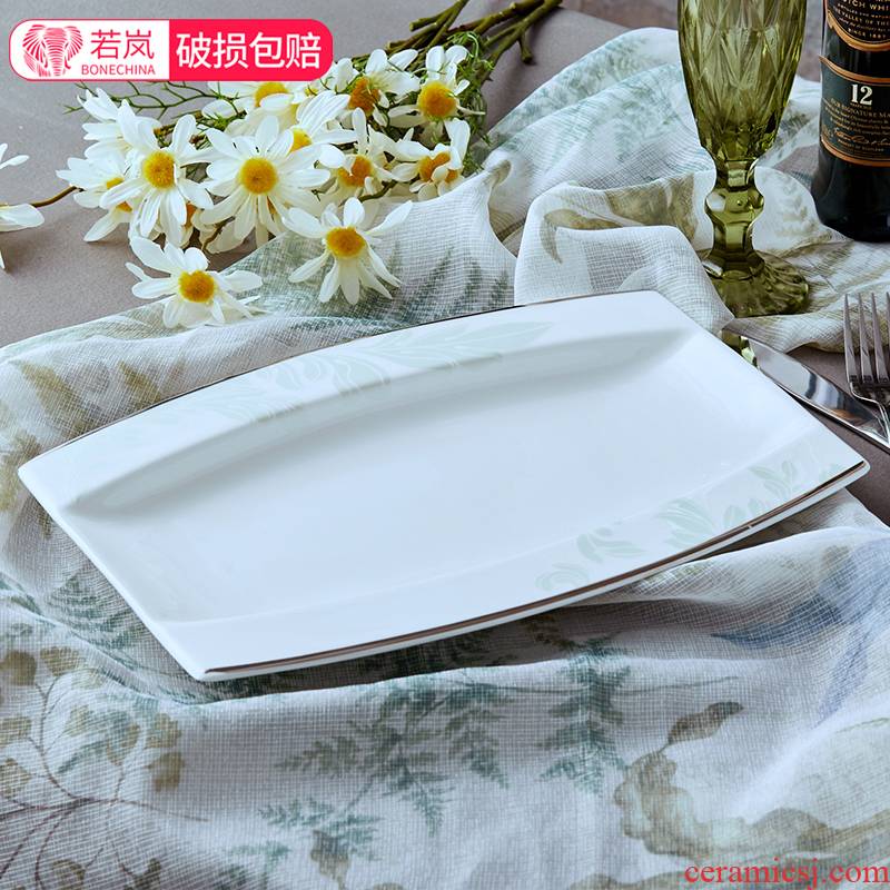 If the haze of tangshan ipads China steamed fish dish dish dish of household ceramics creative fish dish size 12 inches