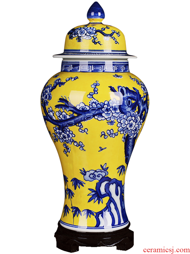 Jingdezhen ceramic vases, furnishing articles, general tank storage jar jar restoring ancient ways is blue and white porcelain antique hand - made of hand