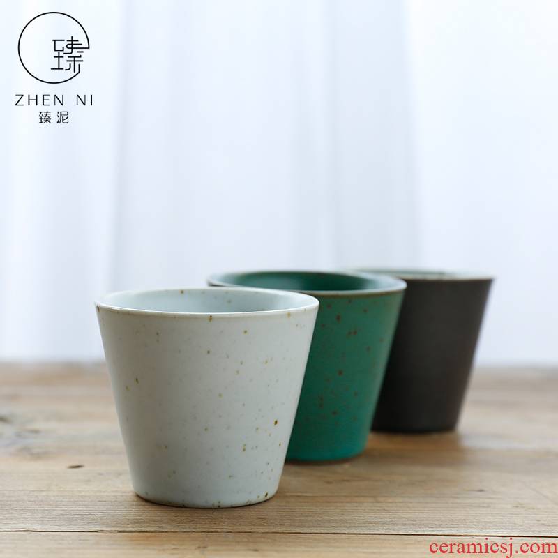 By mud kung fu tea bowl ceramic up individual sample tea cup Japanese black pottery straight koubei coarse pottery master CPU