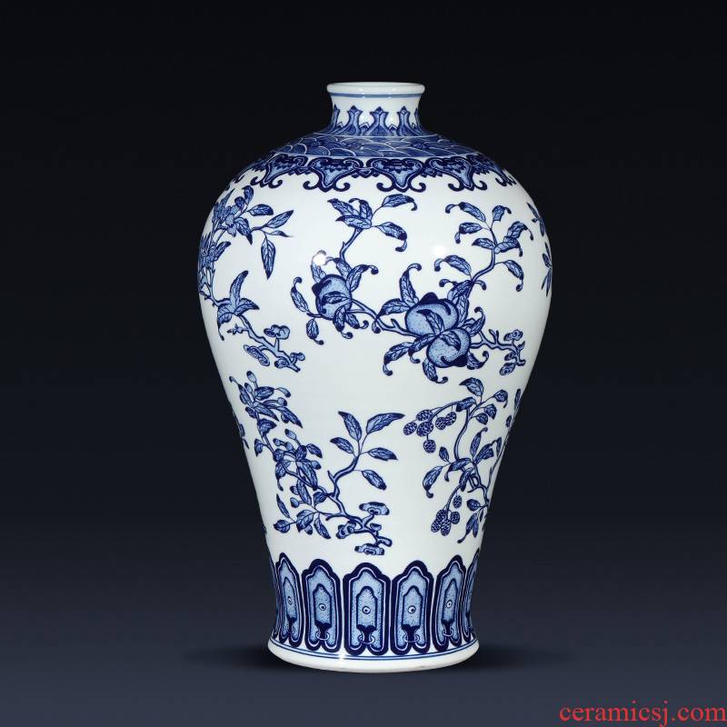 Jingdezhen ceramics imitation qianlong hand - made of new Chinese blue and white porcelain vases, flower arrangement sitting room place celebration gift