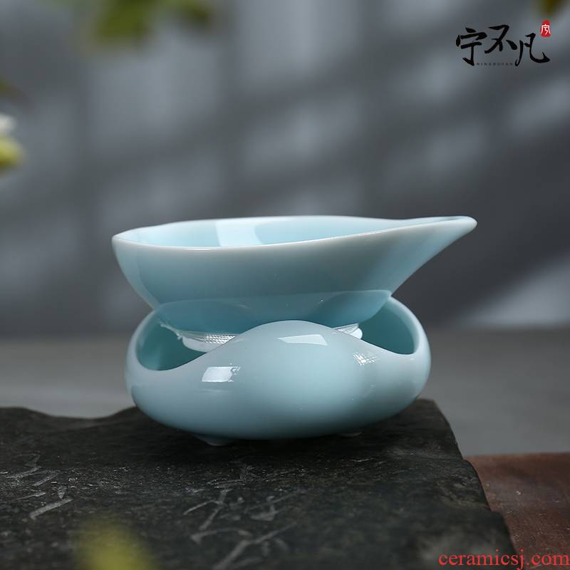 Ning uncommon ceramic filter) tea set of the home network cloth celadon kung fu tea tea strainer ceramics fittings