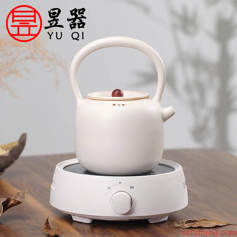 Jingdezhen white pottery teapot the yu, the electric TaoLu boiled tea tea kettle household girder of black pottery pot of kung fu tea set