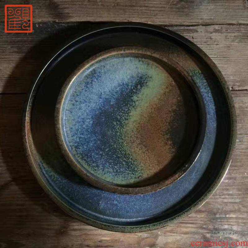 Landscape view restoring museum pot bearing jingdezhen ceramic big trumpet dry terms Taiwan snack plate of fruit plate