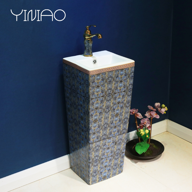 M letters birds ceramic sink basin basin of pillar type lavatory pillar toilet vertical integrated floor type household