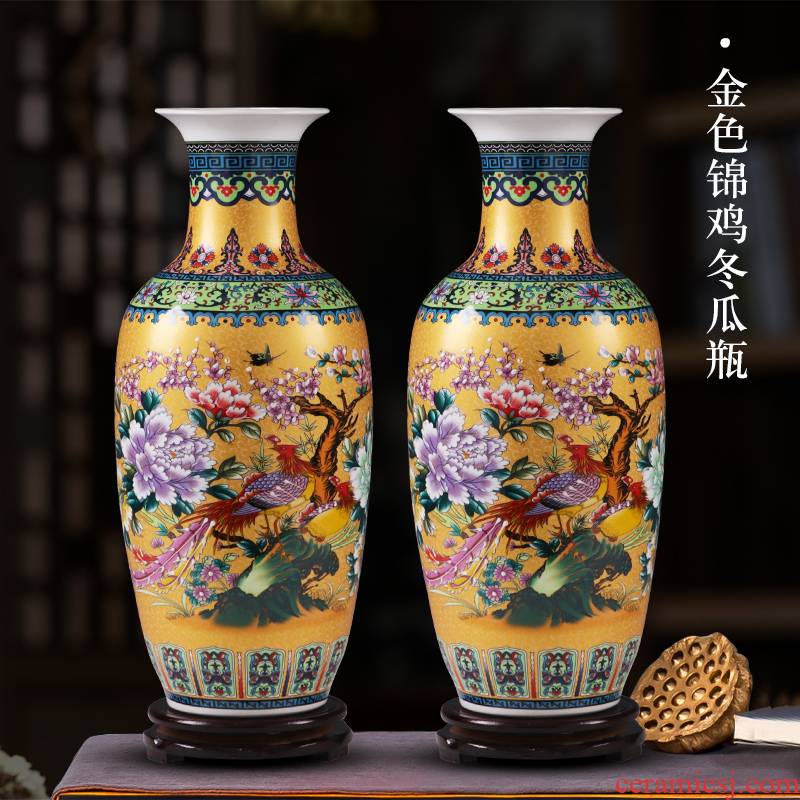 Jingdezhen ceramics of large vase large furnishing articles sitting room flower arranging porcelain Jane European - style decorative household items