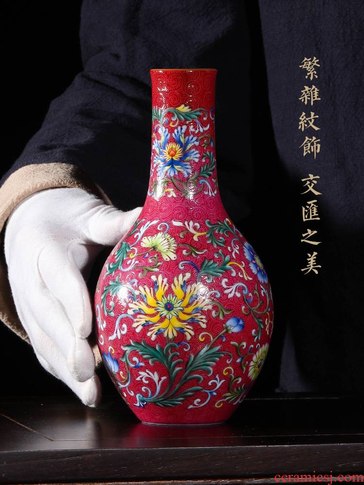 Jia lage jingdezhen ceramic vase YangShiQi ocean color and name the icing on the cake flower tattoos yuhuan gall bladder