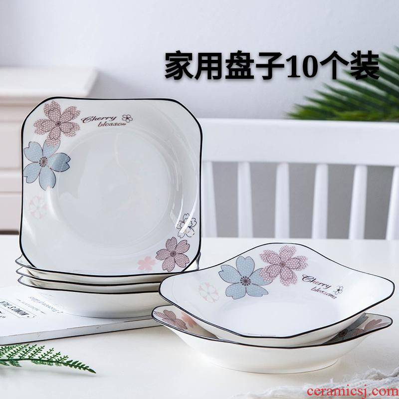 Jingdezhen 4/10 pack 】 【 household ceramic dish dish FanPan disc plate plate disc plate