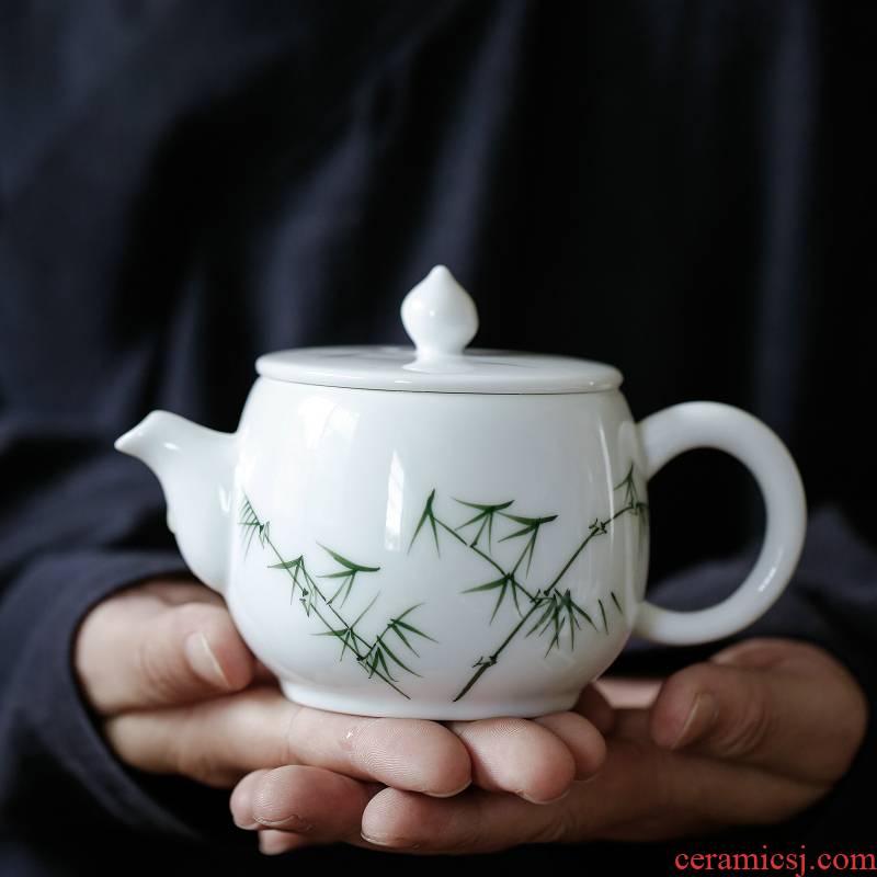 Kate white marble fat white porcelain teapot ceramic ink in the kung fu tea set the teapot item teapot