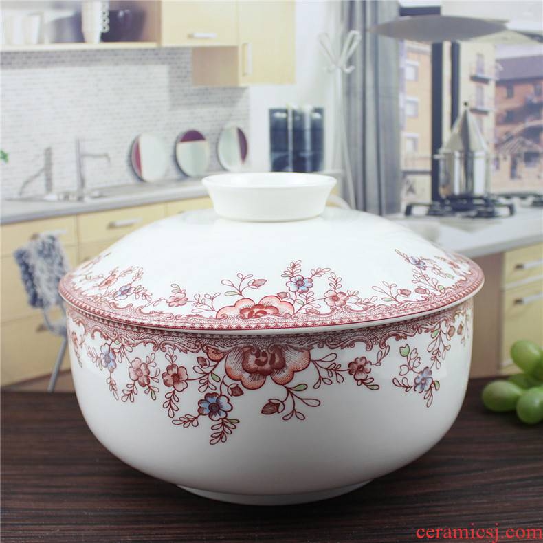 Minsheng ceramics romantic amorous feelings 8.25 "product pot soup bowl tureen served soup bowl large soup bowl with lid a soup bowl