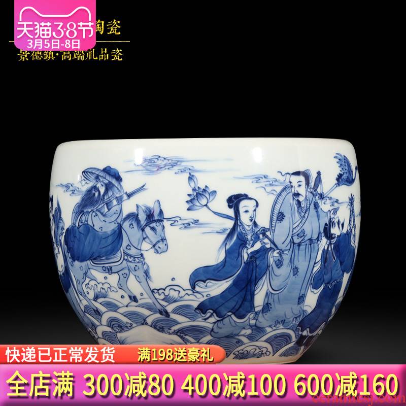 Eight immortals of jingdezhen ceramics hand - made of blue and white porcelain vase aquarium furnishing articles furnishing articles sitting room adornment